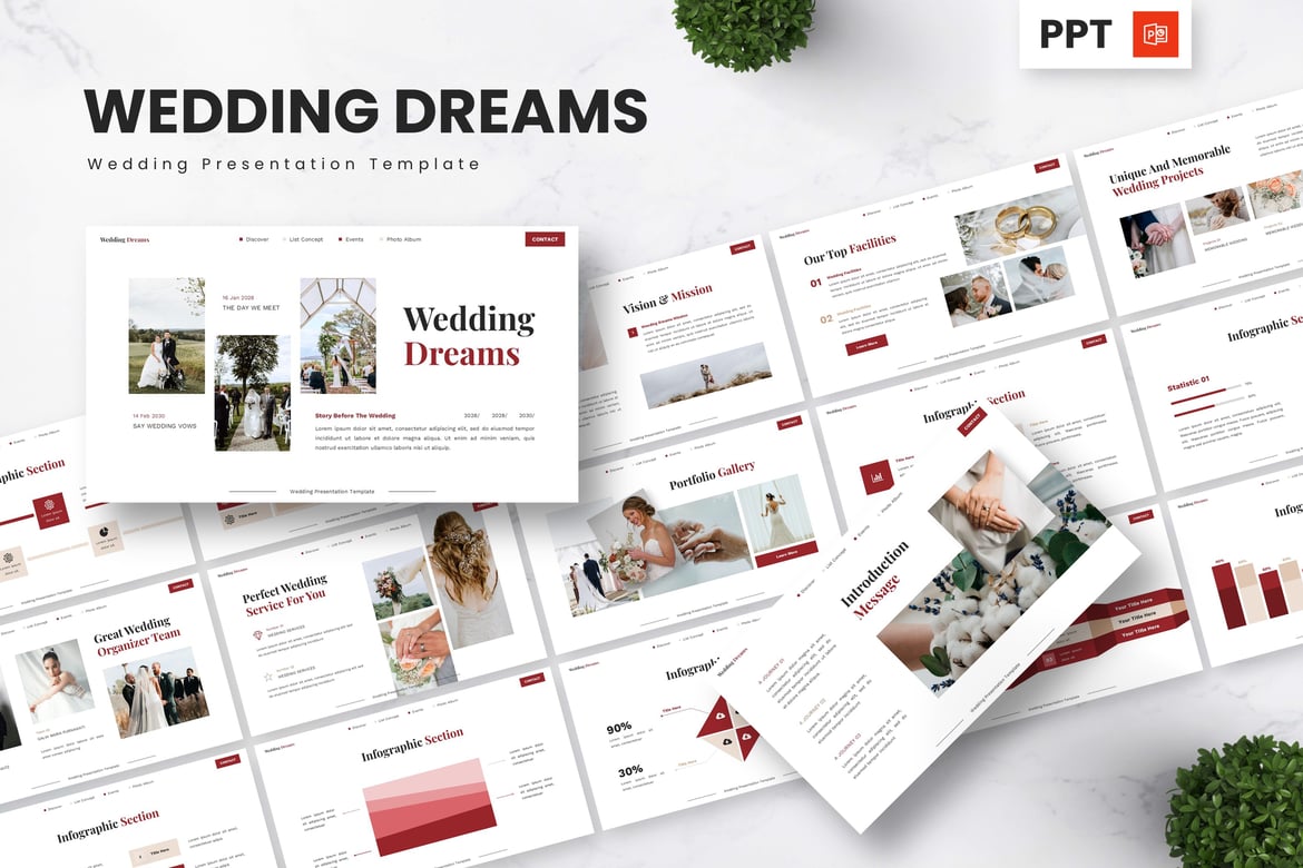 Template Presentasi Pernikahan Impian - Template Powerpoint Menarik