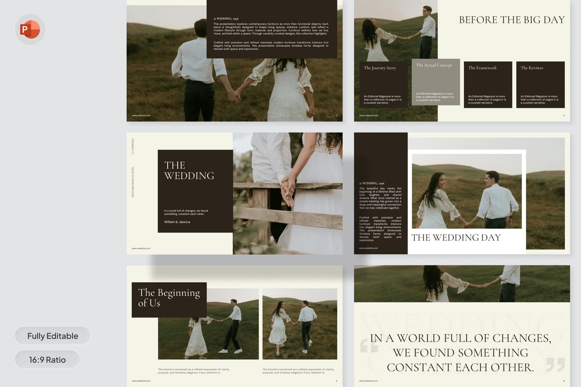 Template Presentasi Pernikahan yang Elegan - PowerPoint