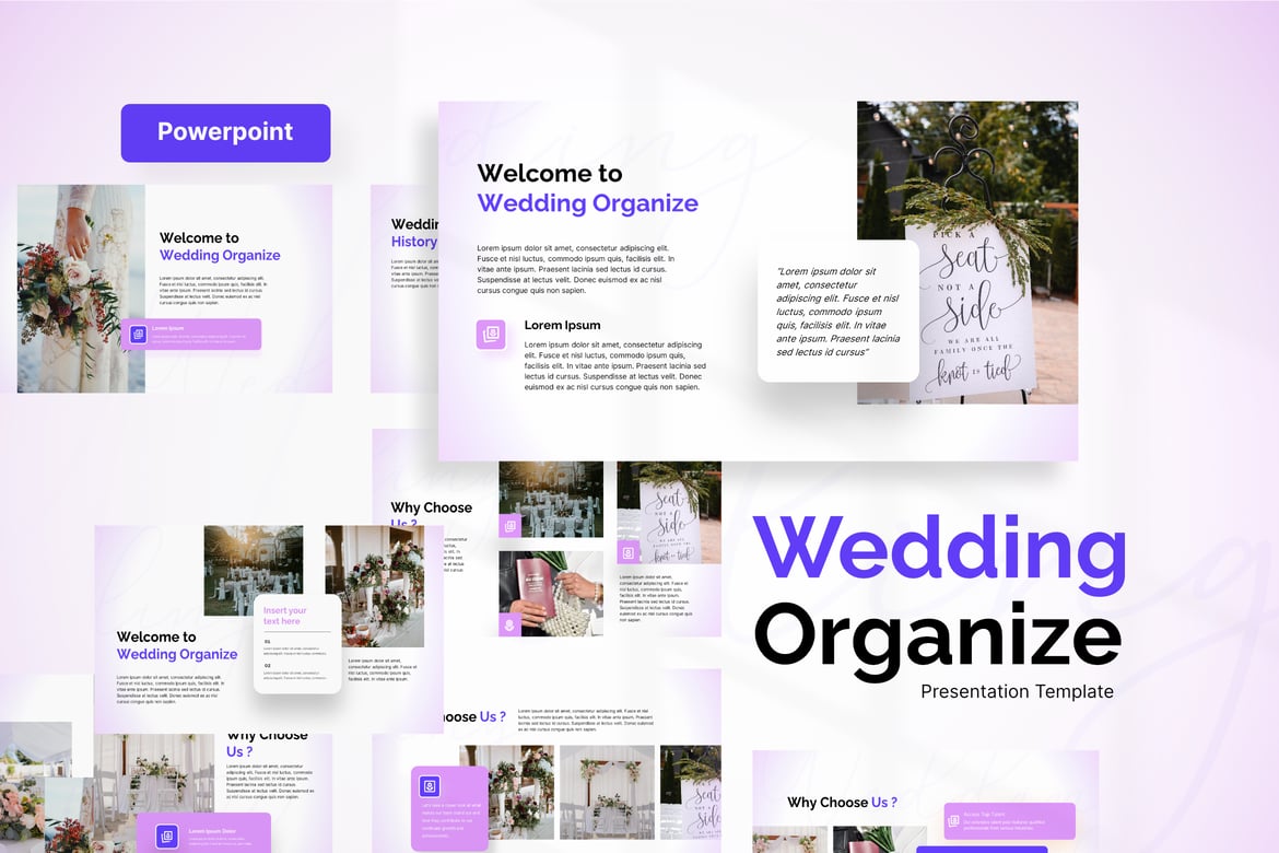Template Powerpoint Organizer Pernikahan yang Modern dan Profesional