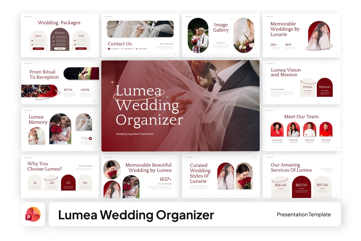 Template PowerPoint Organizer Pernikahan yang Menawan