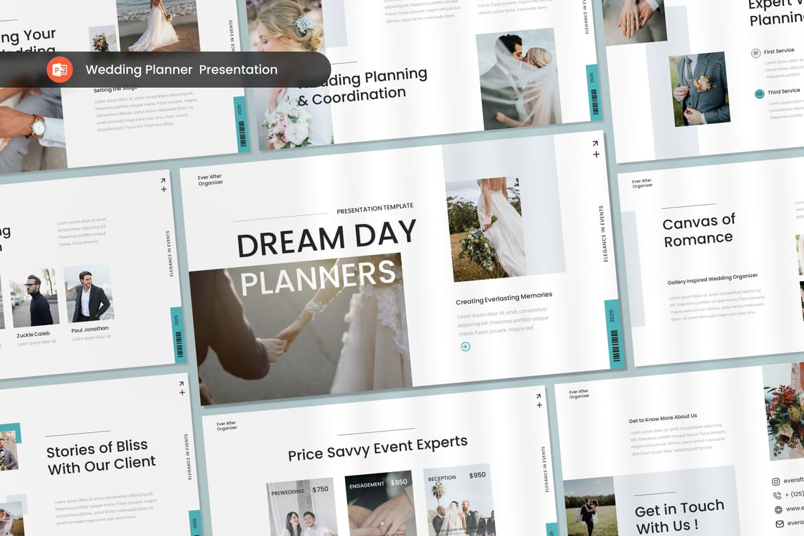 Template PowerPoint Organizer Pernikahan yang Elegan dan Profesional