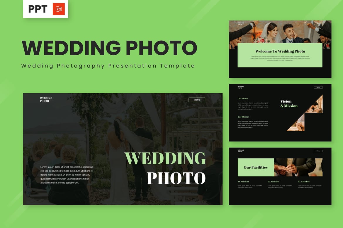 Template Presentasi Powerpoint Fotografi Pernikahan yang Elegan