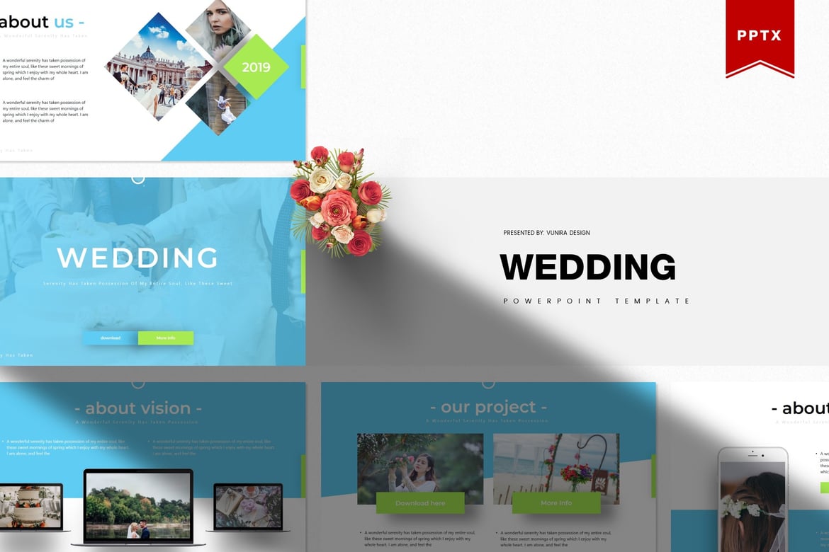 Template PowerPoint Pernikahan yang Menawan