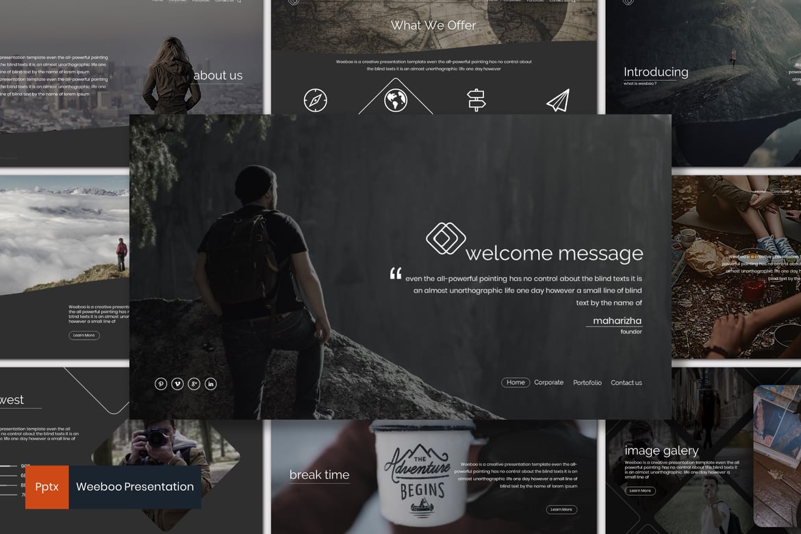 Weeboo - Template Presentasi PowerPoint Kreatif dan Minimalis