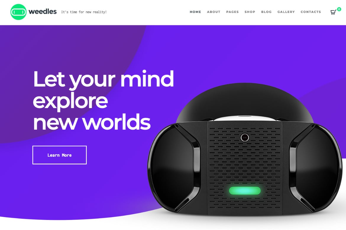 Weedles | Tema WordPress Landing Page & Toko untuk Virtual Reality
