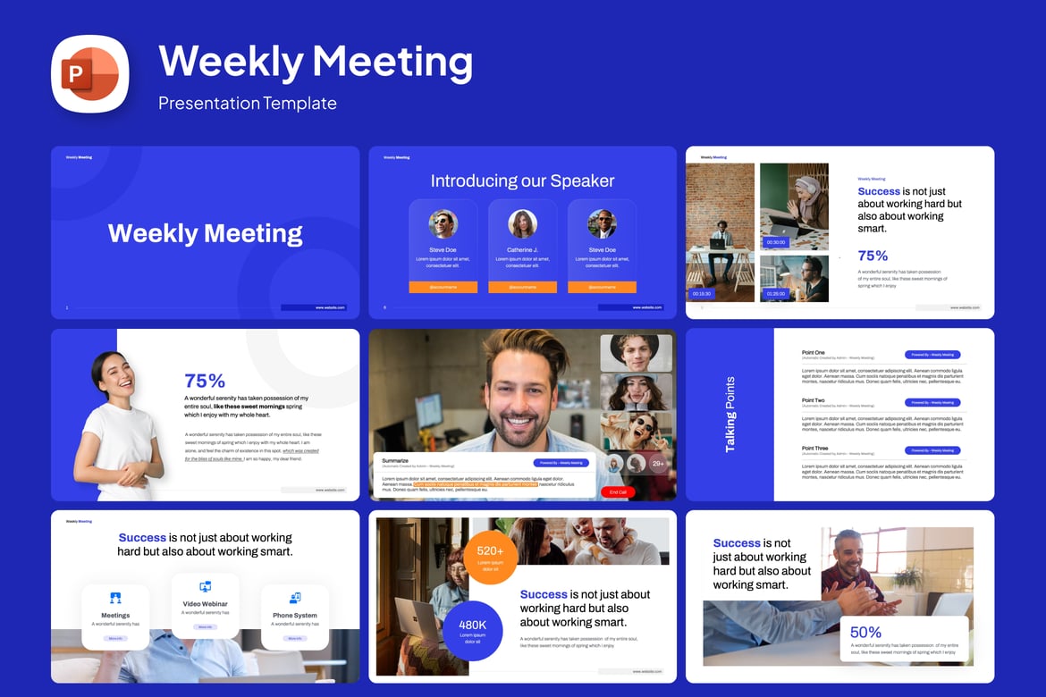 Template PowerPoint Laporan Rapat Mingguan yang Menarik