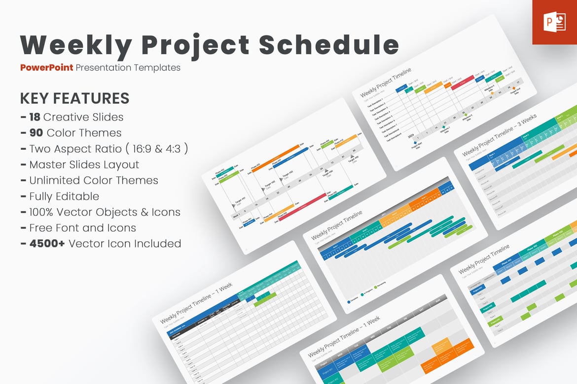 Template PowerPoint Jadwal Proyek Mingguan yang Efektif
