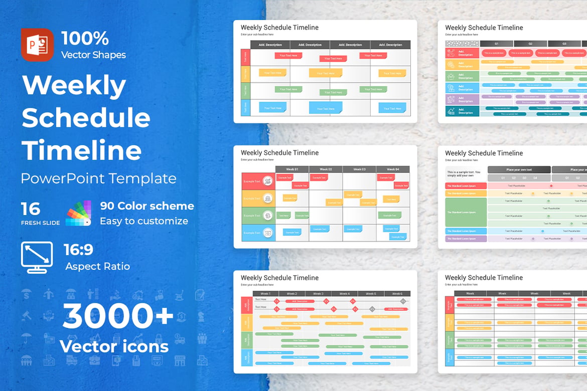 Template PowerPoint Jadwal Mingguan yang Menarik