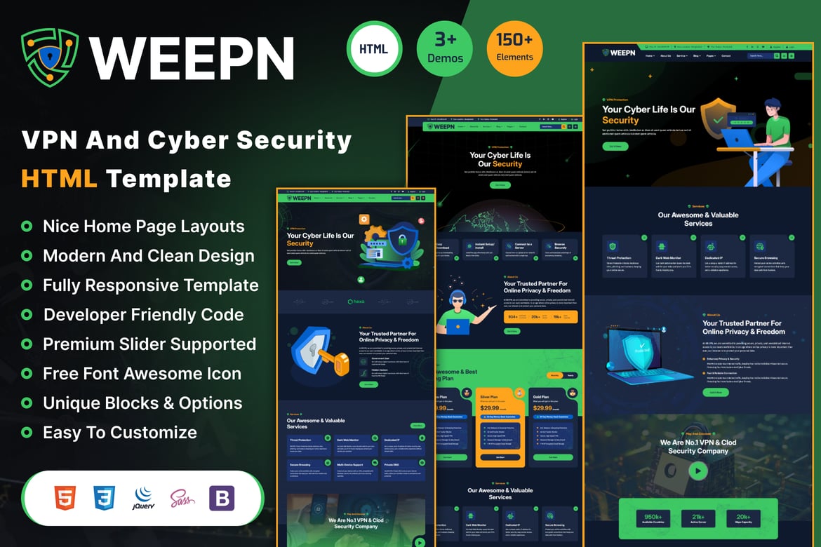 Weepn - Template Website VPN & Layanan Cloud Modern