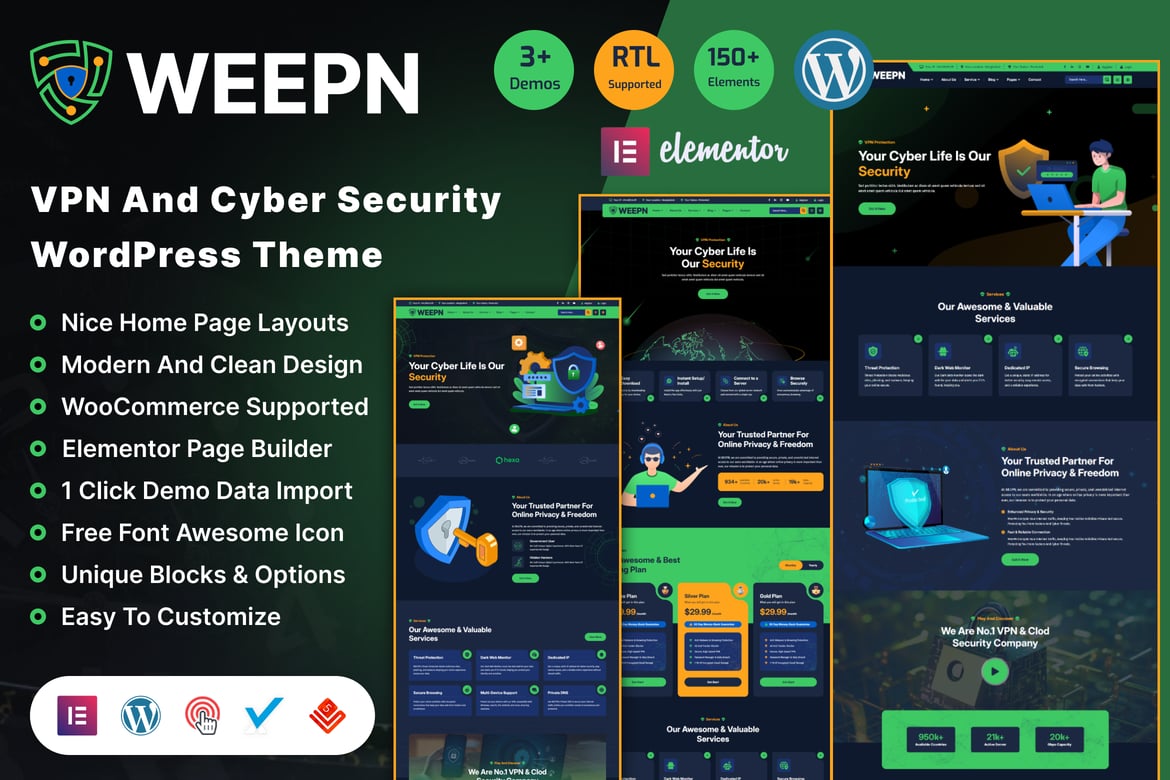 Weepn - Tema WordPress Terbaik untuk Layanan VPN & Cloud