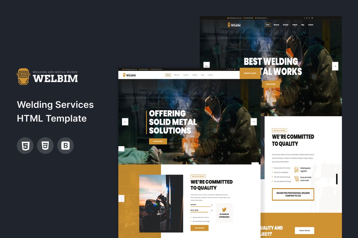 Welbim - Template Website Layanan Pengelasan Modern