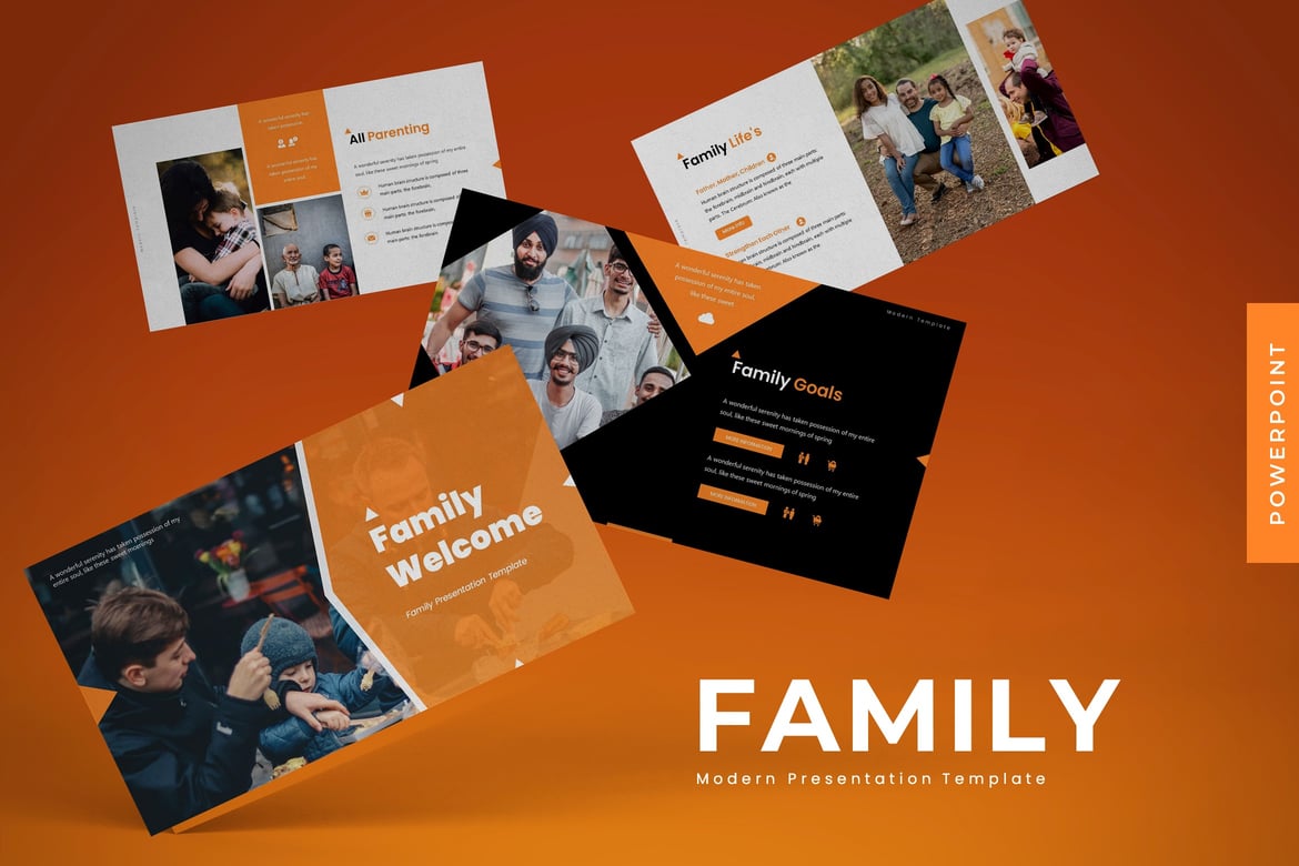 Template Powerpoint Keluarga Selamat Datang yang Menarik