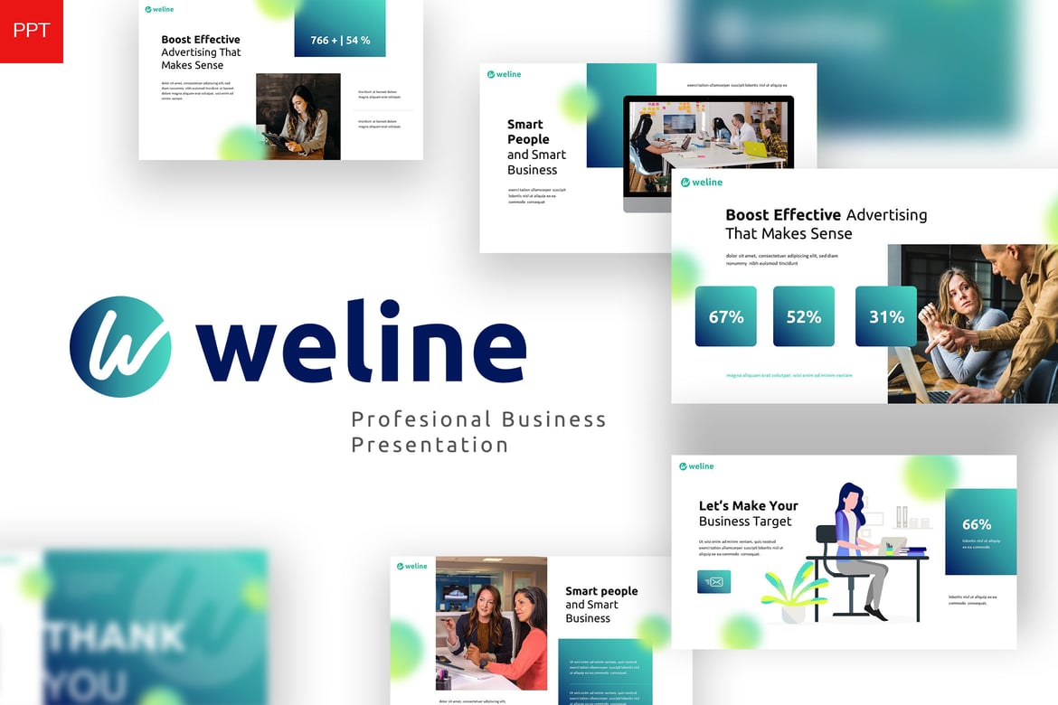 Template Presentasi PowerPoint Weline yang Menarik dan Profesional