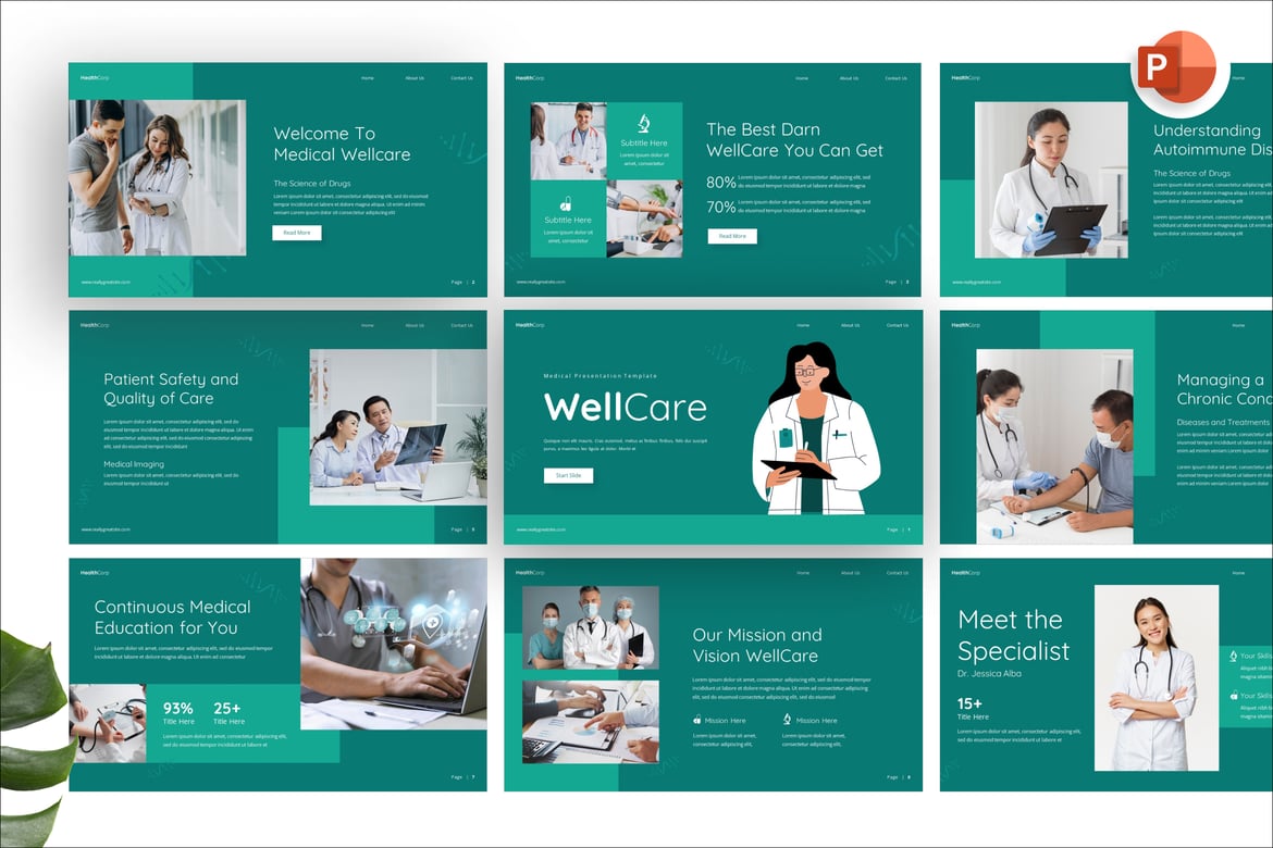 Template Presentasi Medis WellCare yang Menarik dan Profesional