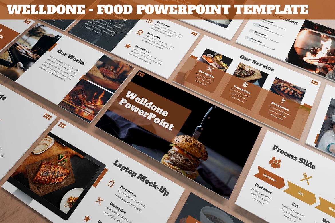 Template Presentasi PowerPoint Welldone untuk Bisnis Kuliner dan Kreatif