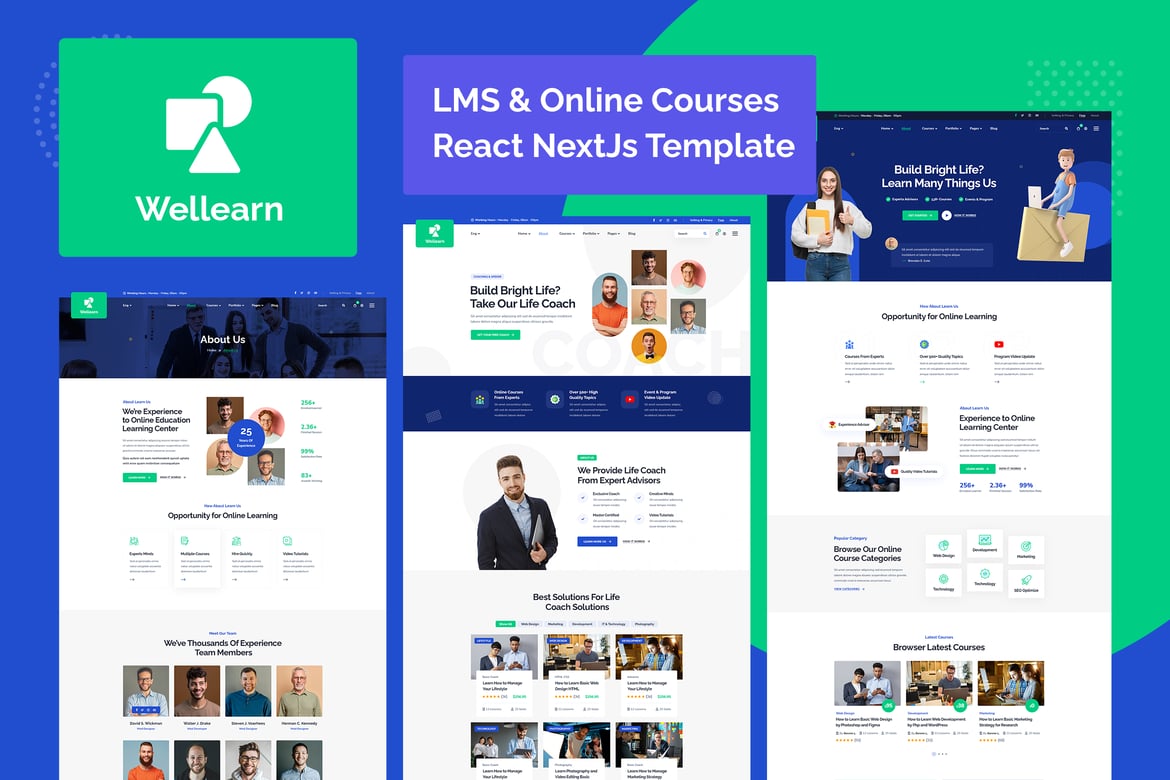 Wellern - Template Website Kursus Online React NextJs yang Responsif dan Modern