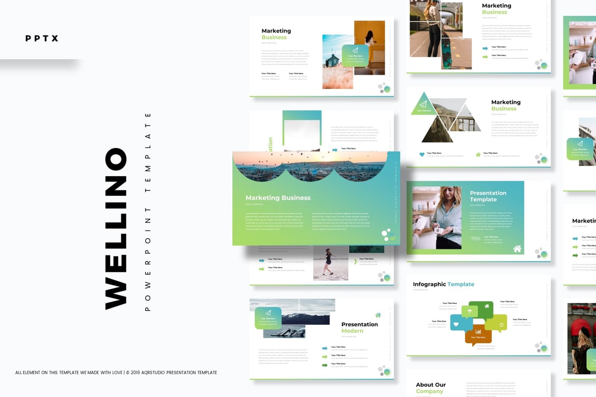 Wellino - Template Powerpoint Serbaguna yang Menarik