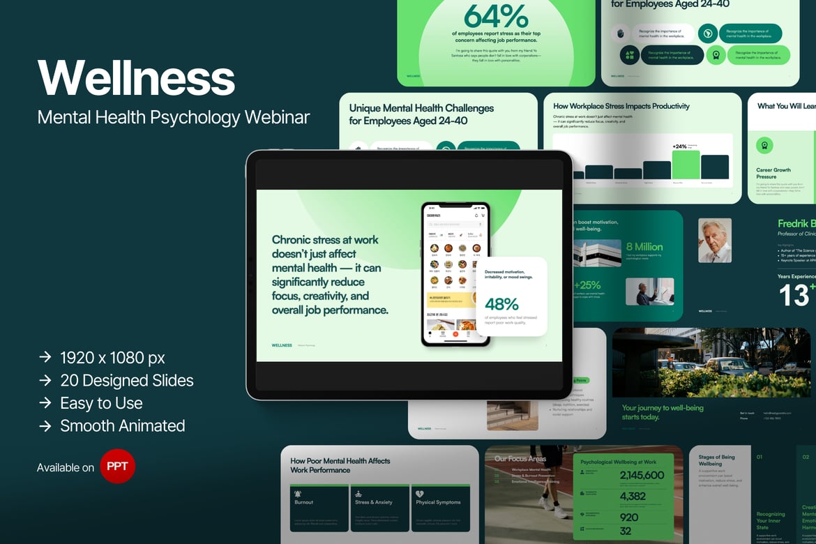 Template PowerPoint Webinar Kesehatan yang Menarik dan Efisien