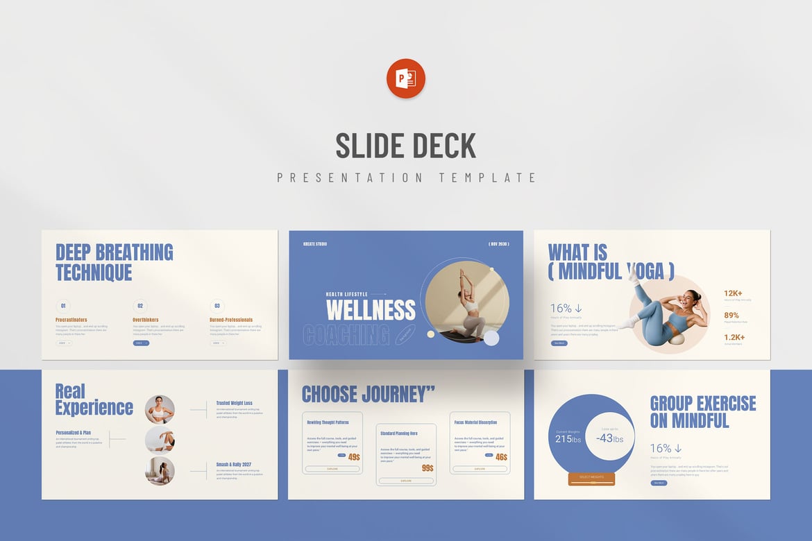 Template PowerPoint Kreator Kelas Kesehatan dan Kebugaran yang Menarik