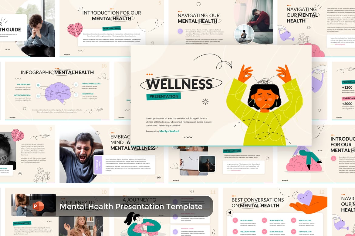 Template PowerPoint Kesehatan Mental yang Menarik untuk Presentasi Anda