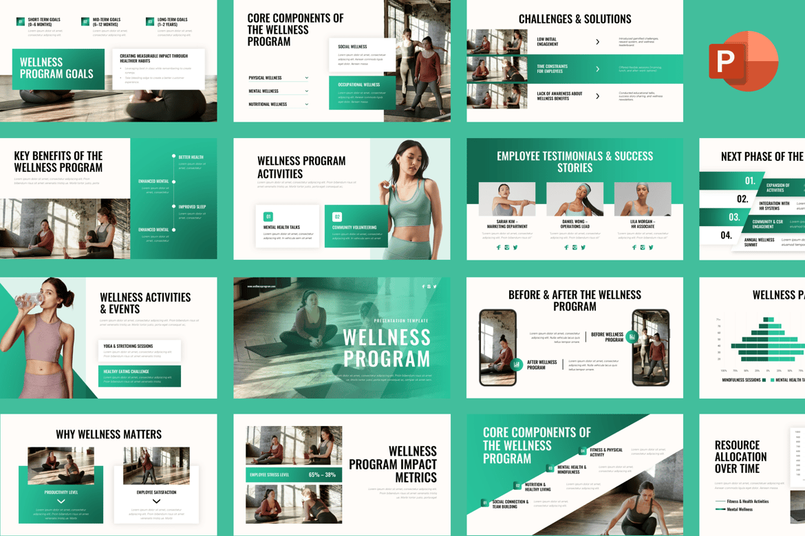 Template PowerPoint Program Kesehatan yang Menarik