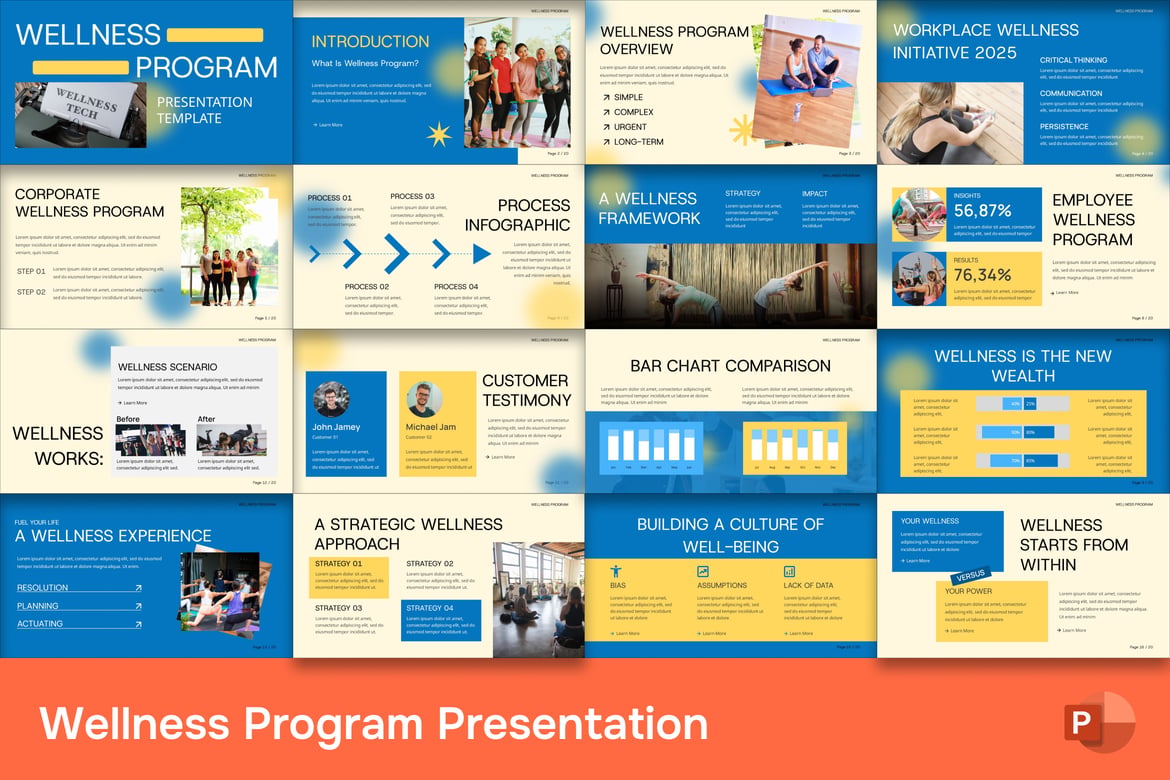 Template PowerPoint Program Kesehatan yang Meningkatkan Kesejahteraan