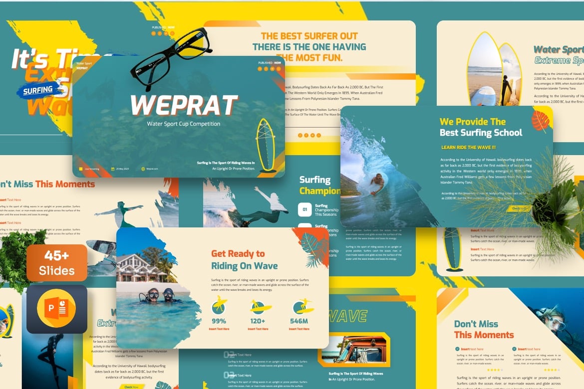 Weprat - Template Powerpoint untuk Olahraga Air yang Menarik