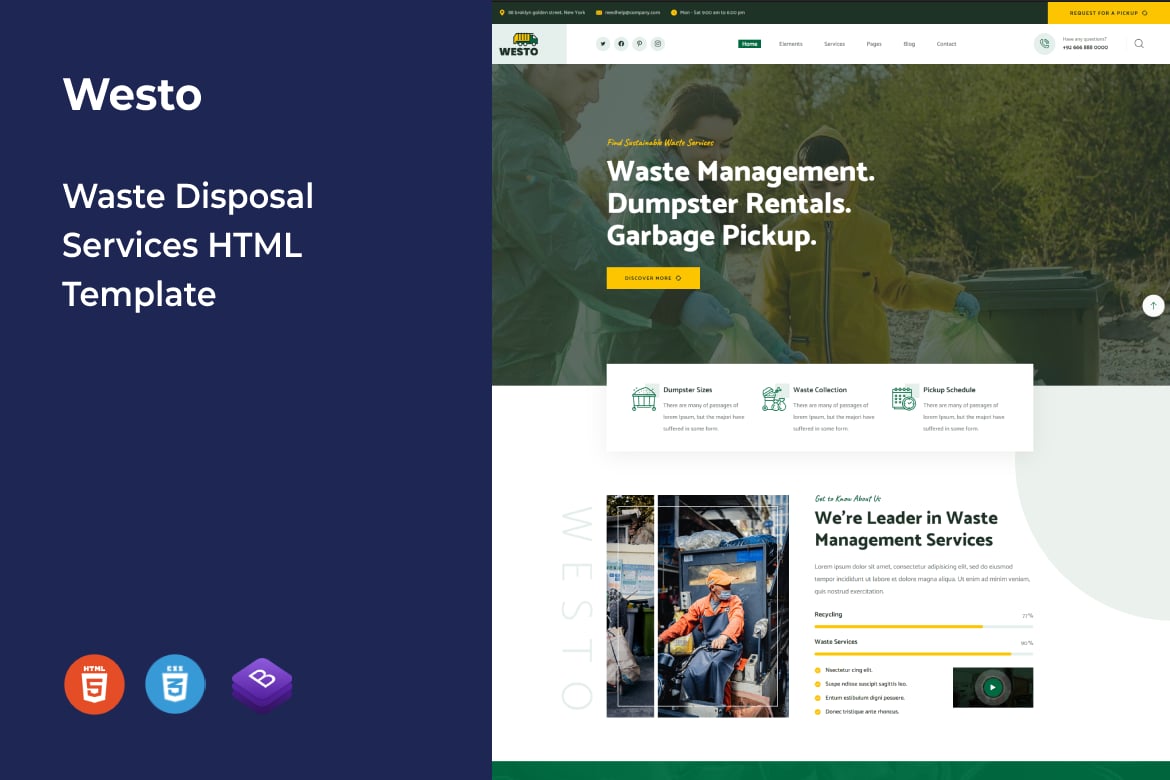 Westo - Template Website Layanan Pembuangan Sampah yang Modern dan Responsif