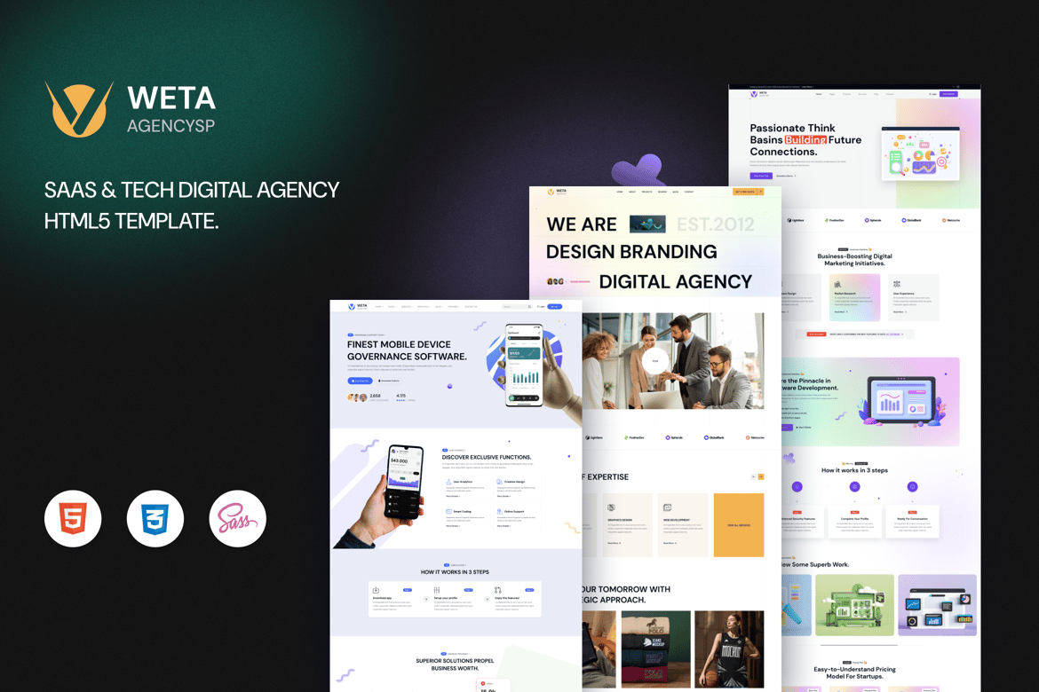 WETA - Template Website Landing Page SaaS Terbaik
