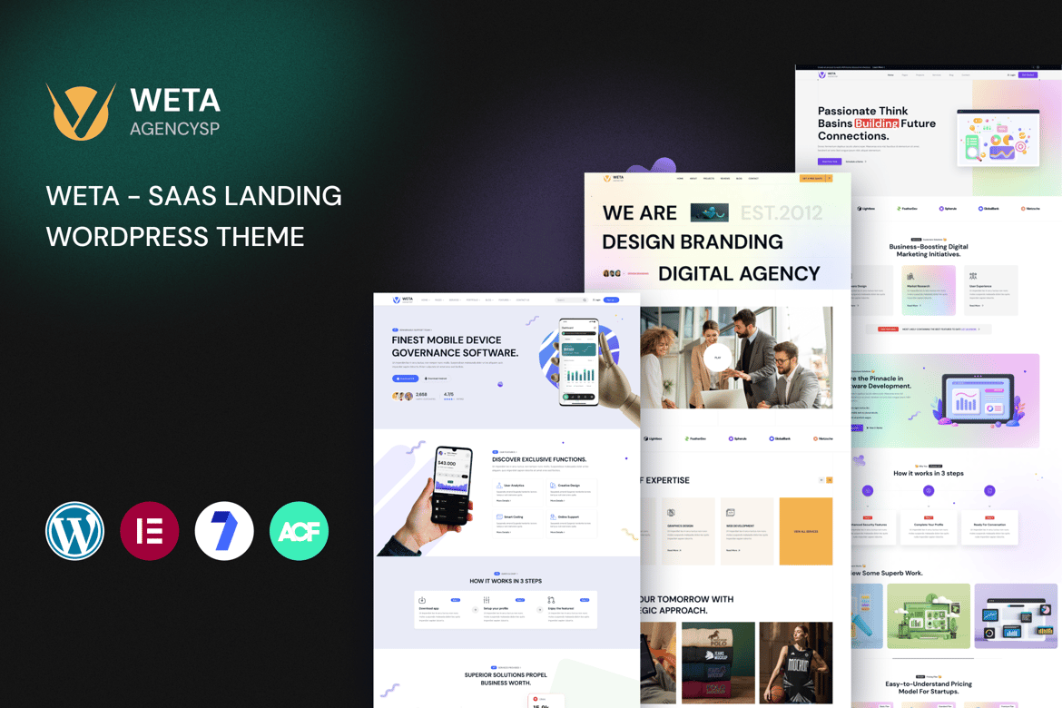WETA - Tema WordPress Landing Page untuk SaaS yang Menarik
