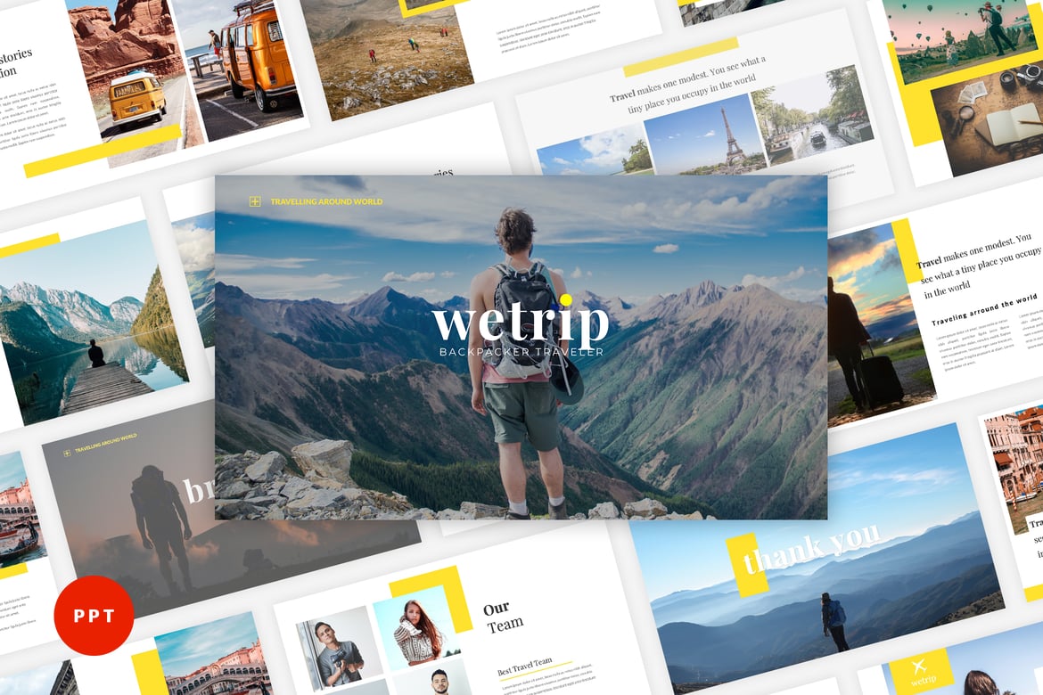 Wetrip - Template Presentasi PowerPoint untuk Backpacker dan Petualangan