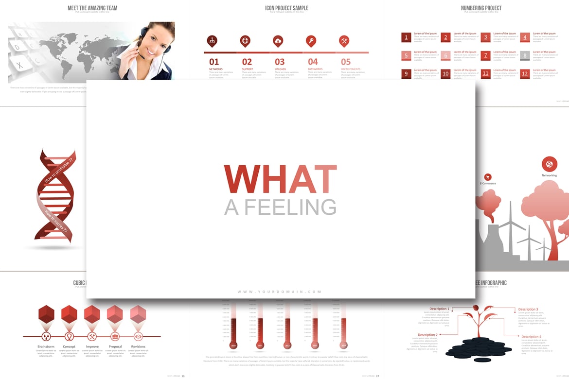 Template Powerpoint WHAT A FEELING yang Menarik dan Kreatif