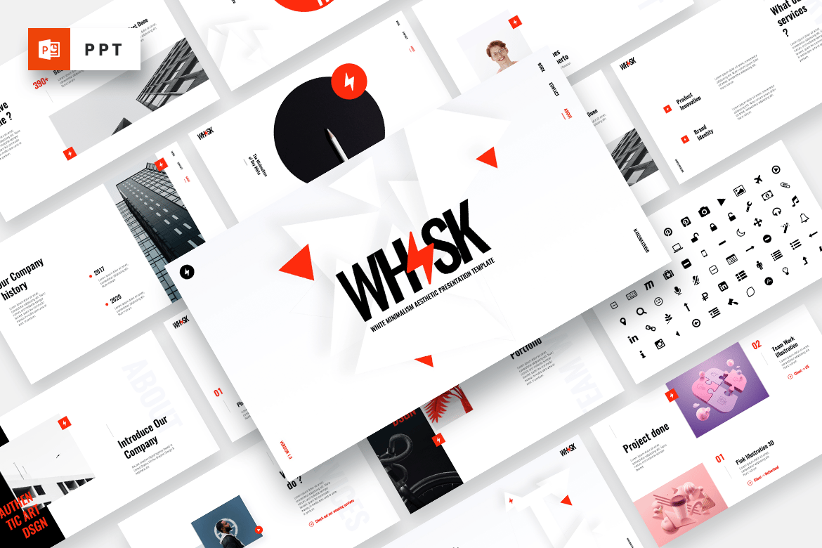 WHISK - Template Powerpoint Minimalis Putih yang Estetik