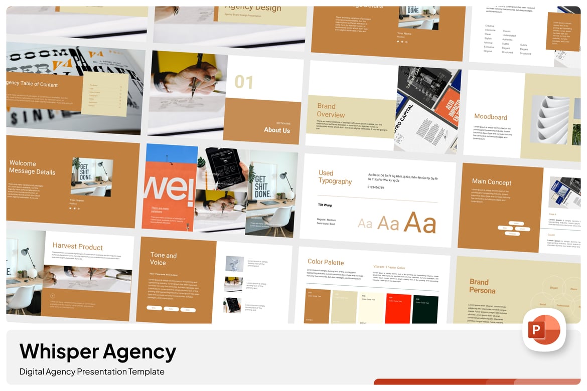 Template PowerPoint Whisper Agency yang Menarik dan Profesional