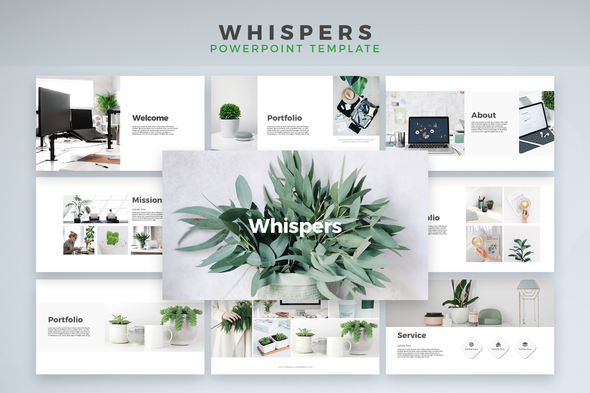 Template Presentasi Whispers - Powerpoint Modern dan Profesional