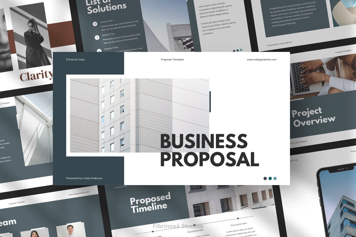Template Presentasi Bisnis Proposal Modern Putih Biru 005