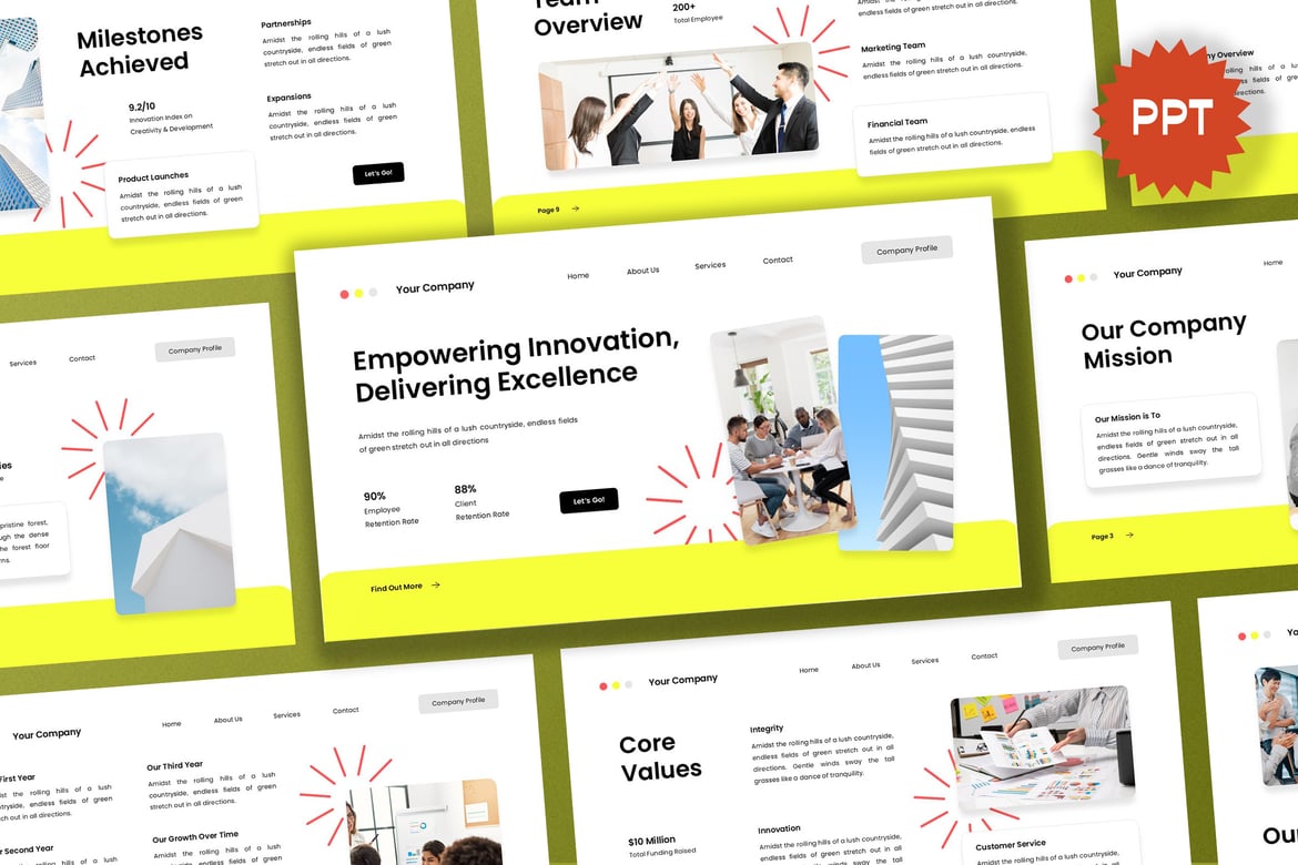 Template Presentasi Perusahaan Profesional Berwarna Putih
