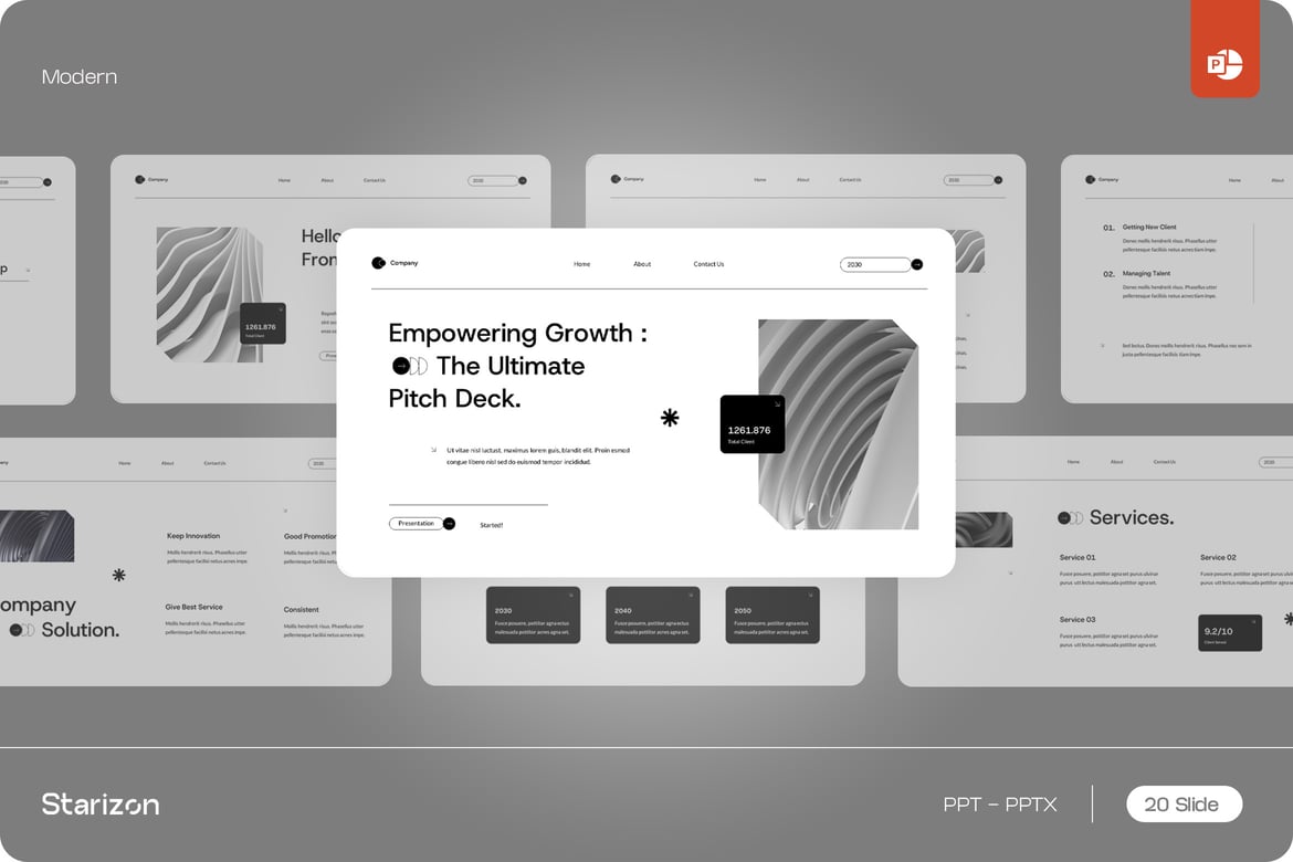 Template Presentasi PowerPoint Minimalis Putih • 003