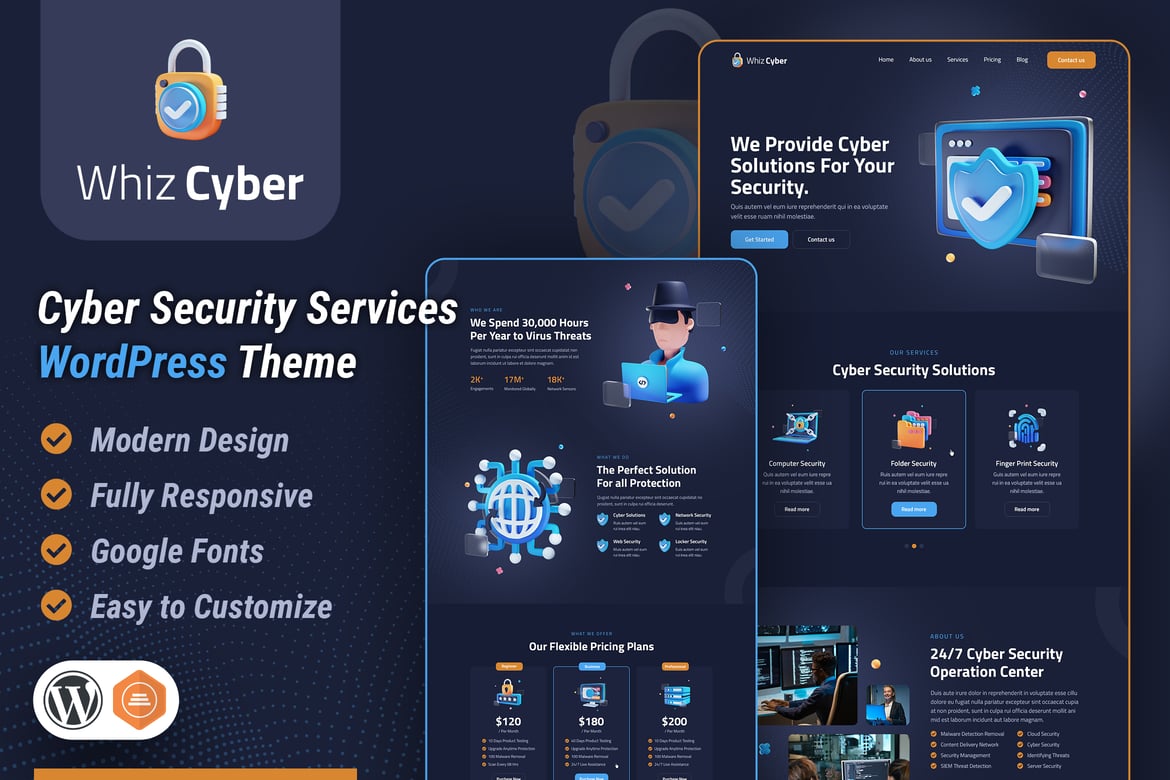 WhizCyber | Tema WordPress Keamanan Siber Terbaik