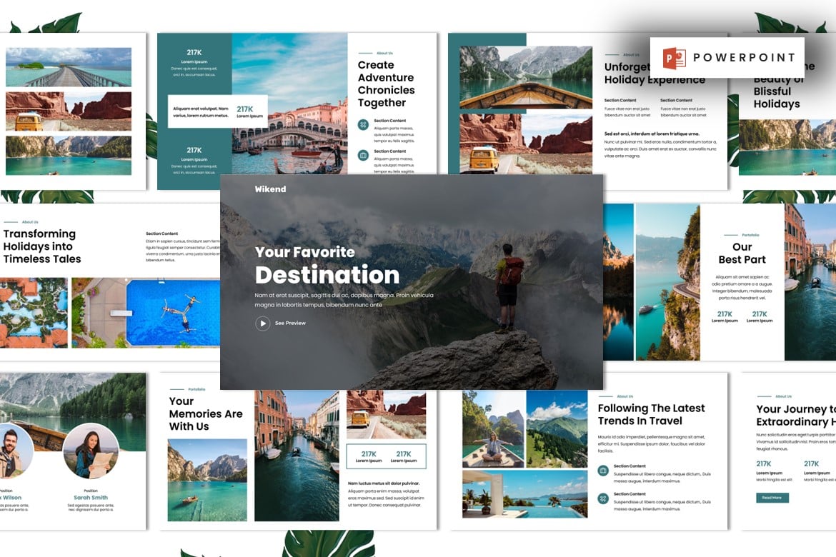 Wikend - Template Powerpoint Liburan & Resort yang Menarik