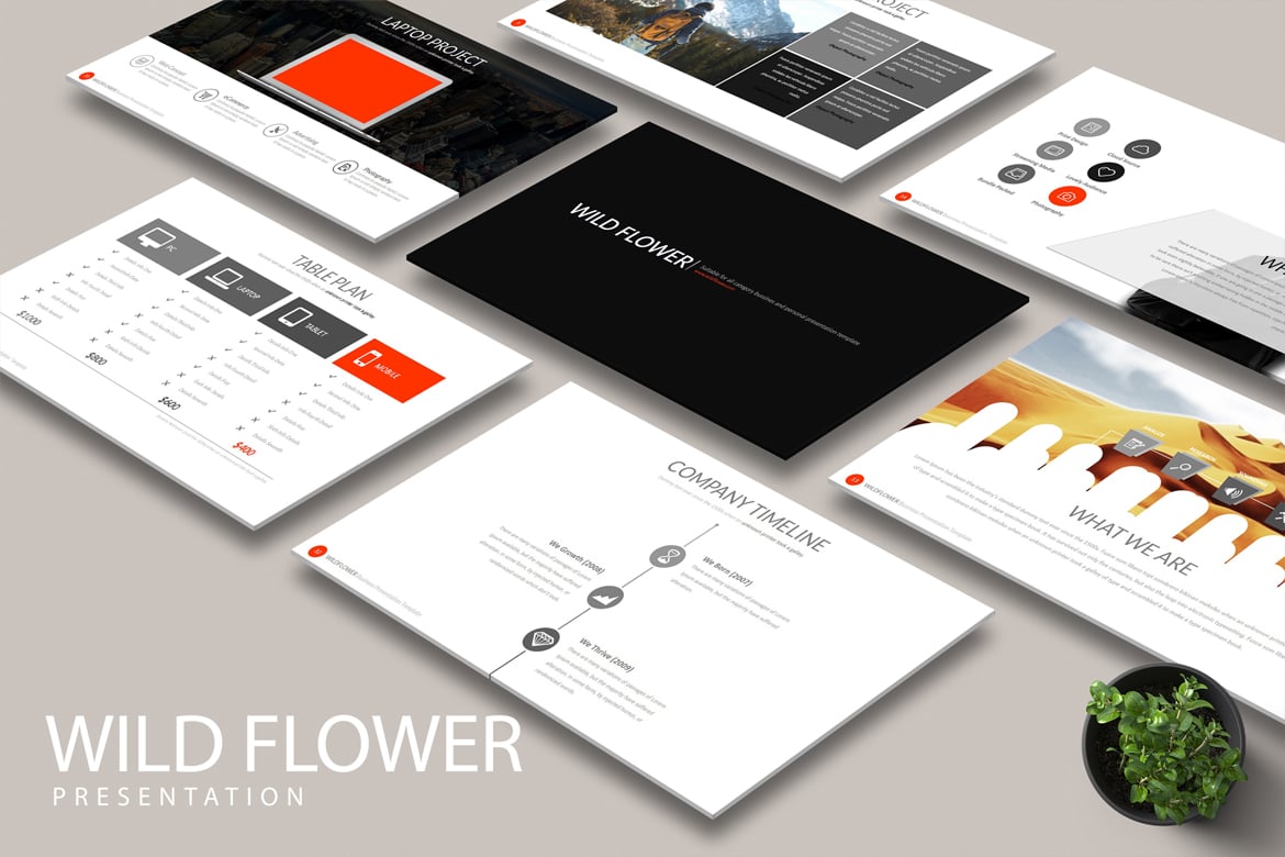 Template PowerPoint WILD FLOWER yang Menarik dan Kreatif