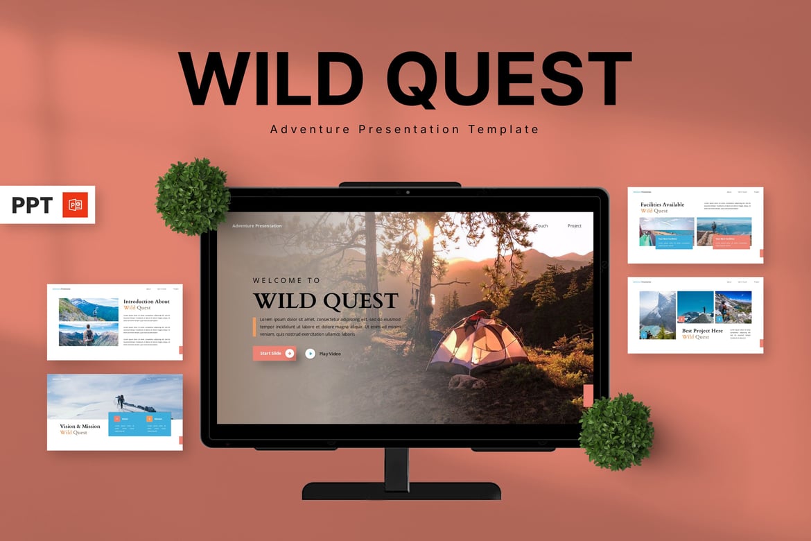 Template Presentasi Petualangan Wild Quest yang Menarik