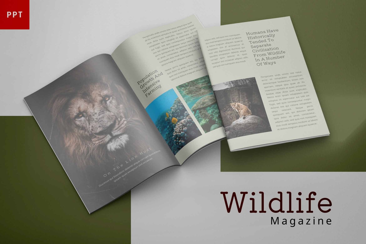 Template Presentasi PowerPoint Wildlife yang Menarik