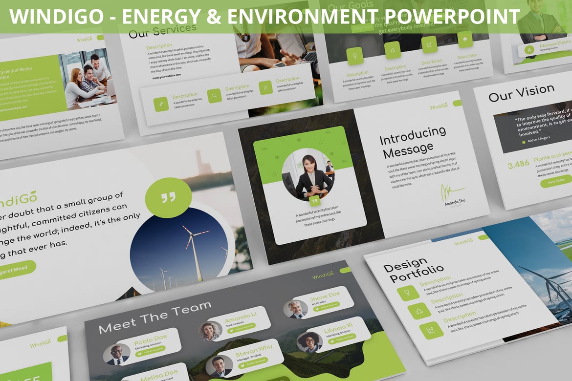 Template Presentasi Powerpoint Windigo - Energi & Lingkungan yang Modern