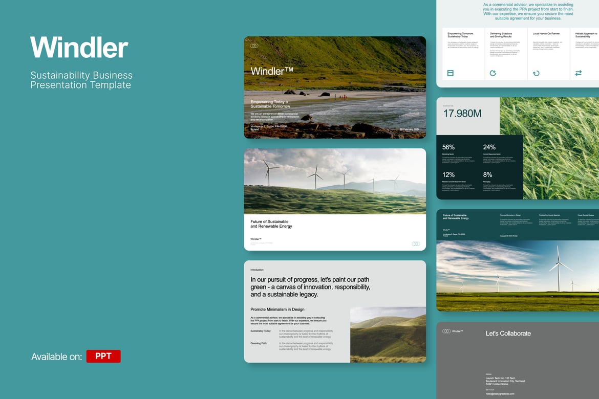 Template Presentasi Bisnis Berkelanjutan Windler yang Menarik