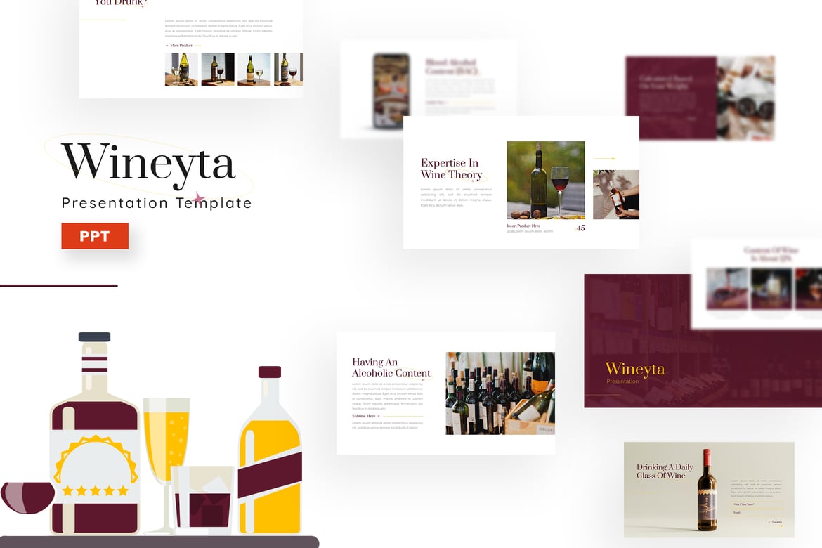 Template Presentasi PowerPoint Wineyta yang Menarik dan Profesional