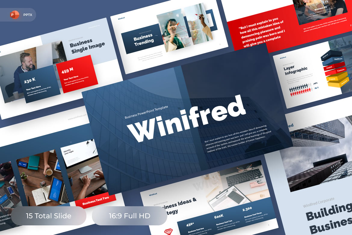 Winifred - Template PowerPoint Bisnis yang Menarik