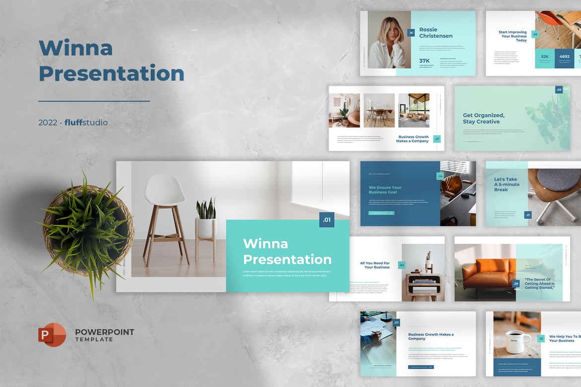 Winna - Template PowerPoint Minimalis untuk Presentasi Profesional