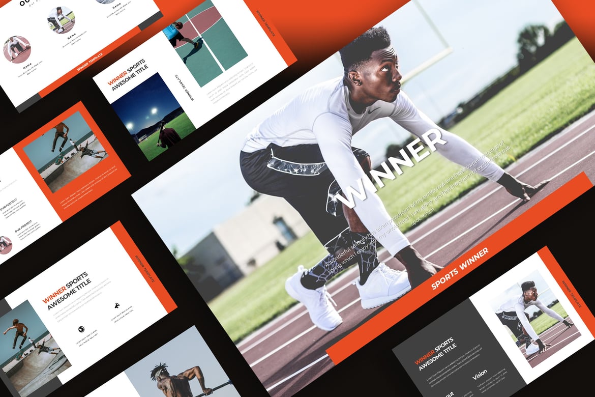 Template Presentasi PowerPoint Olahraga yang Modern dan Kreatif