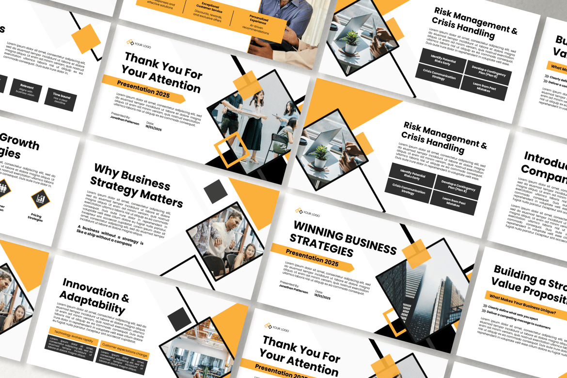 Template Powerpoint Strategi Bisnis yang Menang